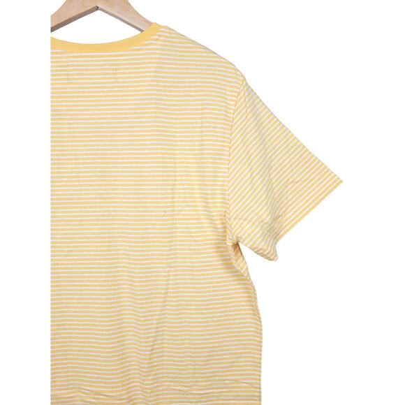 Zipcode Men’s T-Shirt Large Yellow White Striped Short Sleeve Casual Top - Picture 8 of 10